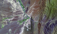 The Cuesta del Viento (Wind Slope) Reservoir formed behind a large dam that was constructed on the: Jáchal River in 1997–1998 in the northeastern San Juan Province of Argentina.